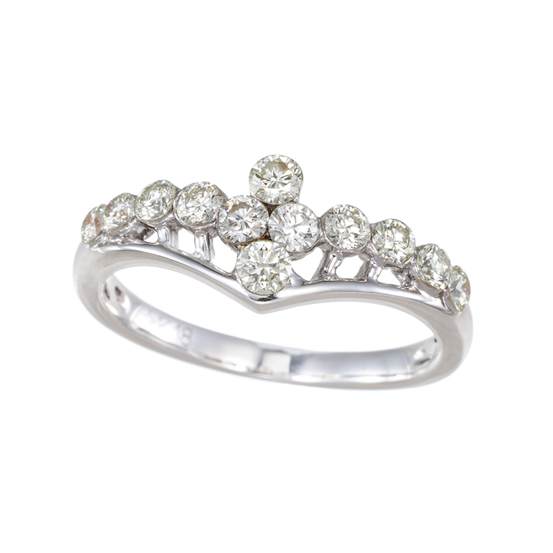 K18WG ダイヤモンド オンリーダイヤ リング D 約0.55ct