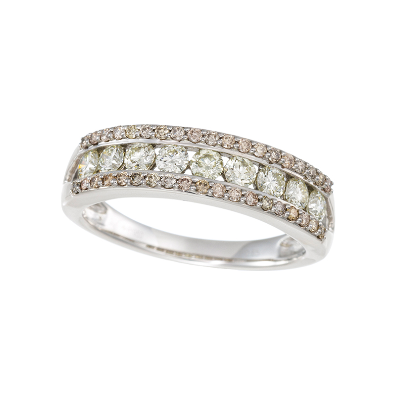 PT950 ダイヤモンド & ブラウンダイヤ リング D 約0.46ct BRD 約0.19ct