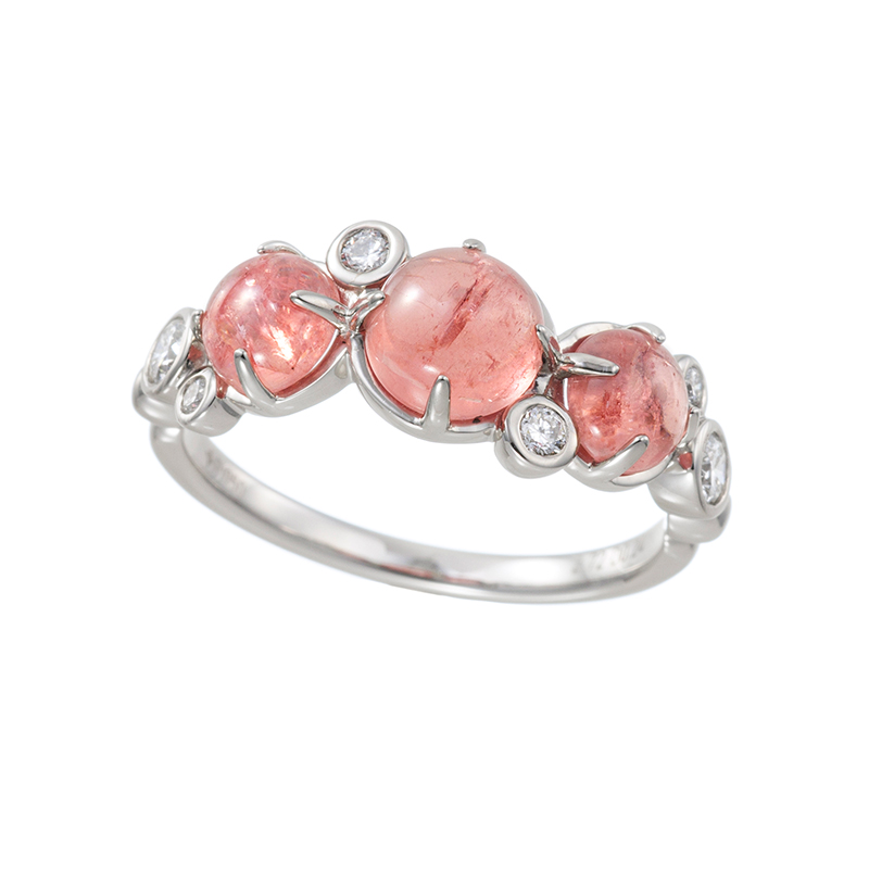 PT950 ロードクロサイト ダイヤ リング RH 2.72ct D 0.24ct