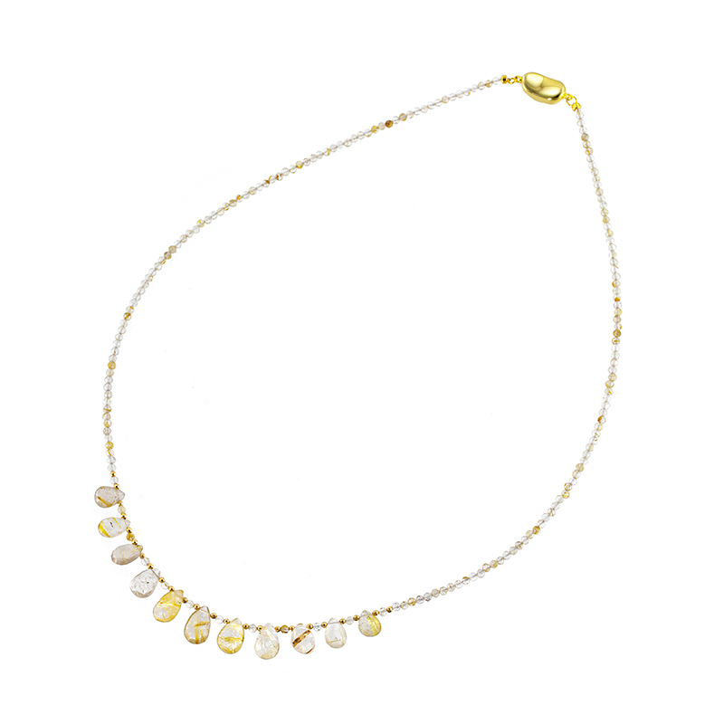 GSTV SV/K18YG ルチルクォーツ ネックレス QU 約28.00ct