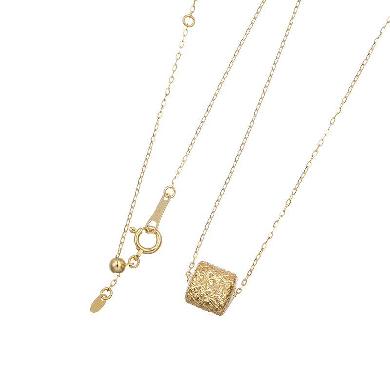 K18YG ワイドタイコ ネックレス 長さ：約44cm 幅：約0.8-8.0mm 総重量：約1.8g