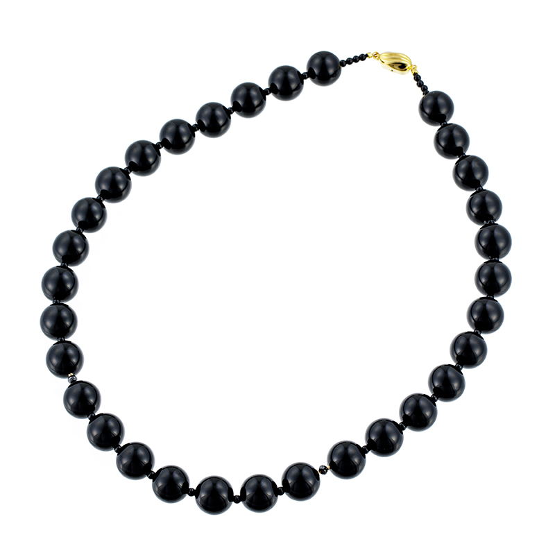 SV/K18YGオニキスブラックダイヤ(トリート)ネックレスON555.00ctBLD0.60ct