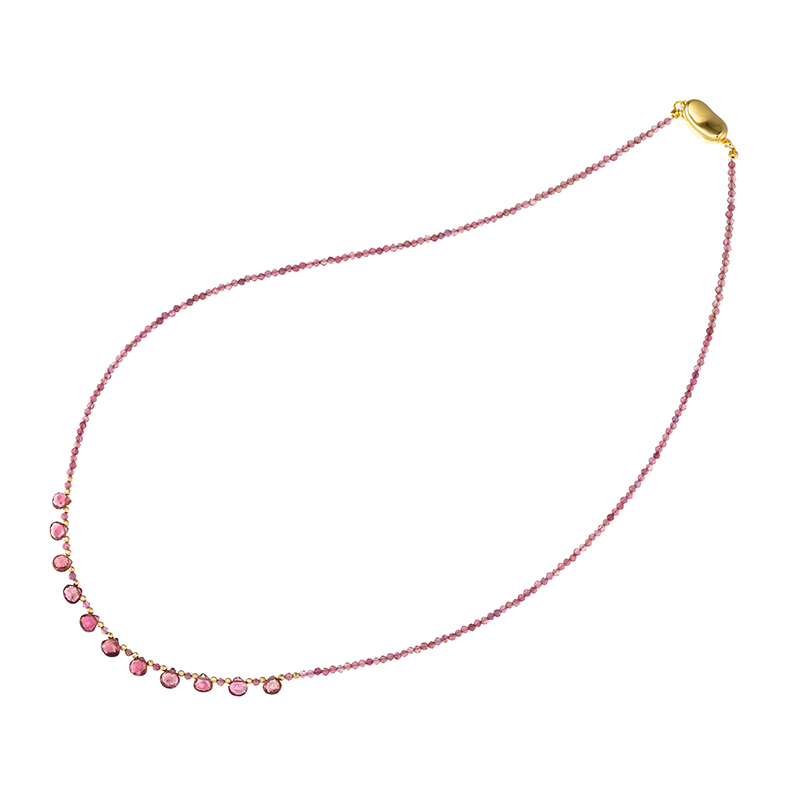 SV/K18YG トルマリン ネックレス T 約14.00ct
