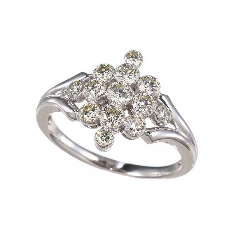 K18WG ダイヤモンド オンリーダイヤ リング D 約0.75ct