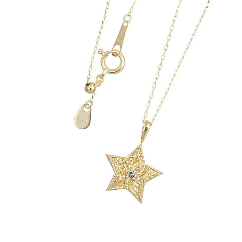K18YG ブラウンダイヤモンド ネックレス BRD 約0.03ct