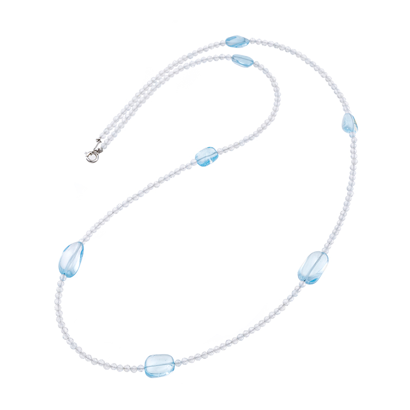 SV ブルートパーズ&ホワイトトパーズ ネックレス TO 約65.00ct TO 約35.00ct