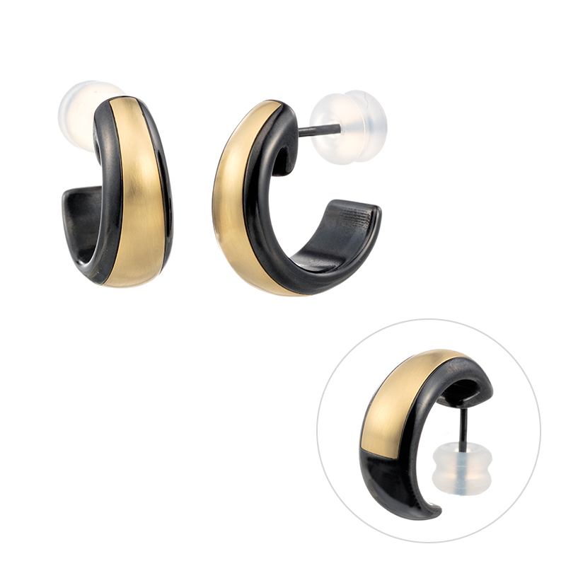 チタン・ジルコニウム/K18YG ピアス 