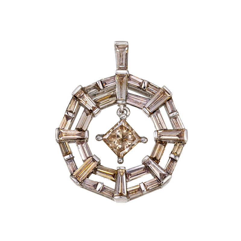 PT950 ブラウンダイヤモンド ペンダントトップ BRD 約0.20ct BRD 約0.75ct