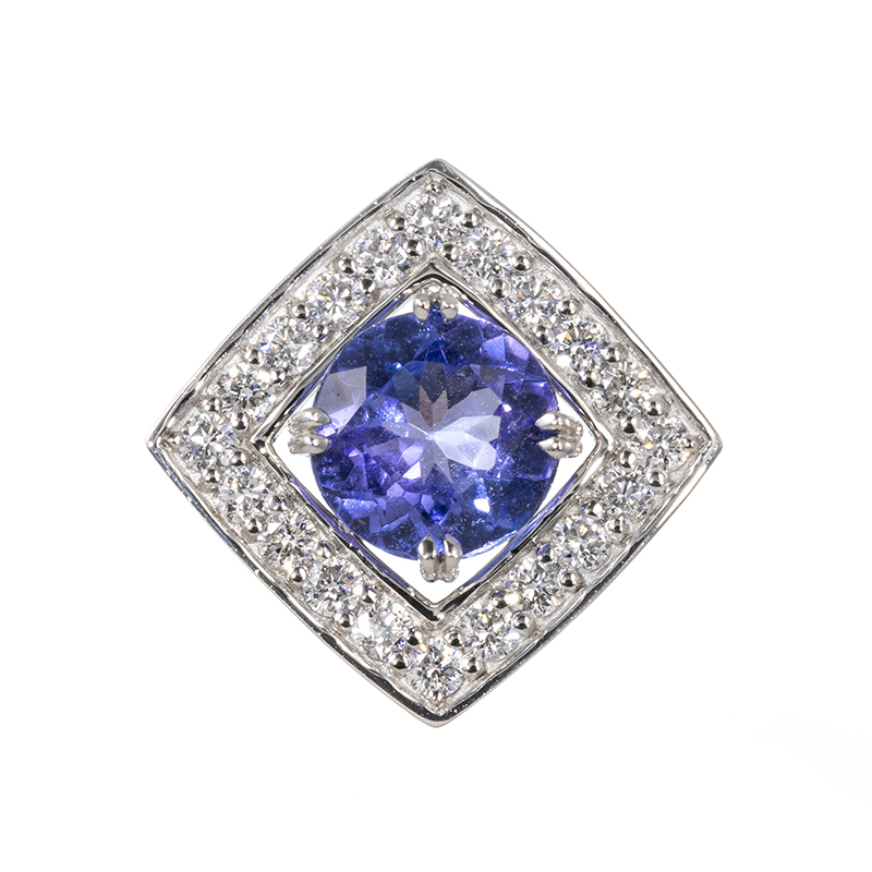 PT950 タンザナイト ダイヤ ペンダントトップ TA 約0.70ct D 約0.20ct