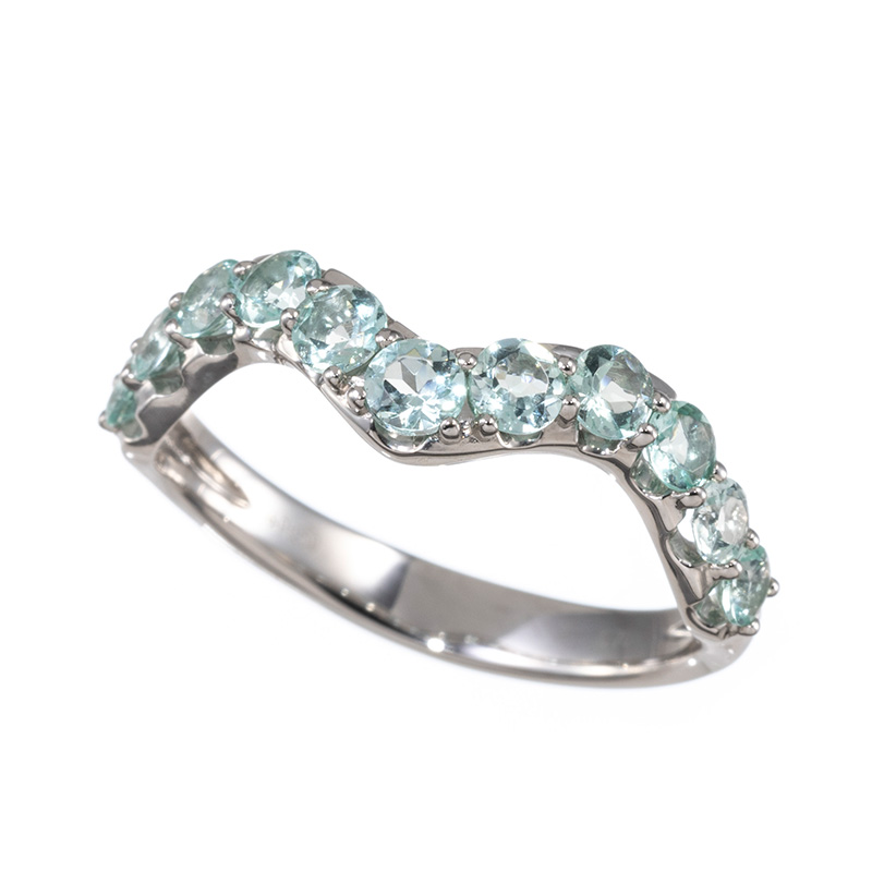 PT950 ヴィヴィッドシーブルーベリル Sea Blue Wave リング BE 約0.70ct 
