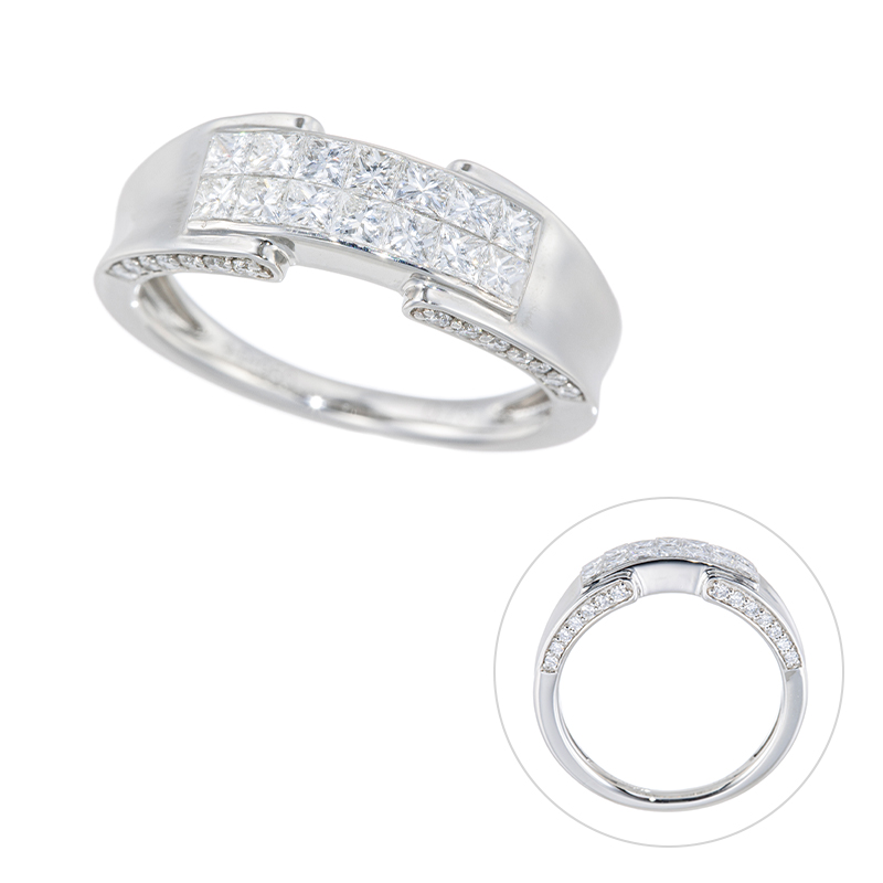 PT950 ダイヤモンド ミステリーセッティング リング D 約0.75ct 