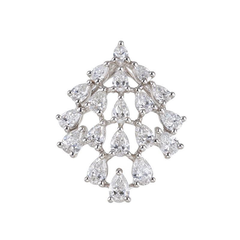 PT950 ダイヤモンド ピーコックフェザー ペンダントトップ D 約0.85ct