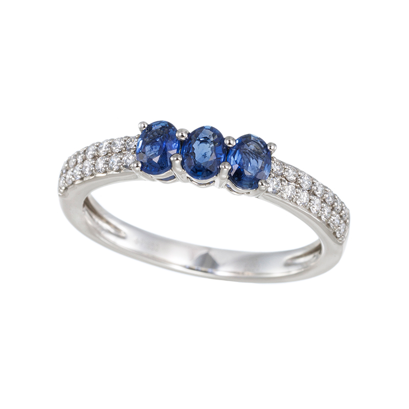 PT950 サファイア ダイヤ リング SA 約0.55ct D 約0.20ct 