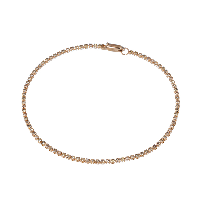 K18PGブラウンダイヤモンドシルキータッチブレスレットBRD約1.30ct