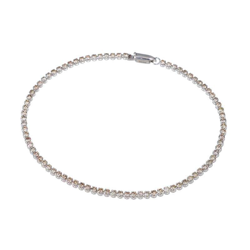 K18WGブラウンダイヤモンドシルキータッチブレスレットBRD約2.00ct