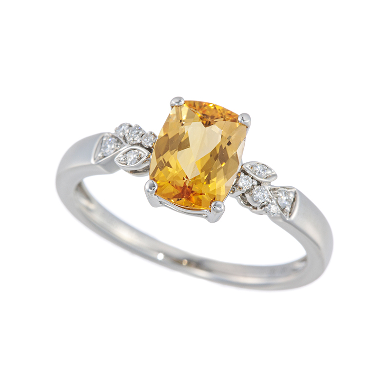 PT950 インペリアルトパーズ ダイヤ リング ITO 約1.35ct D 約0.05ct