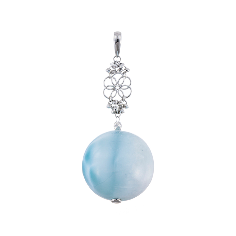 純プラチナ ラリマール ペンダントトップ LM 約30.00ct