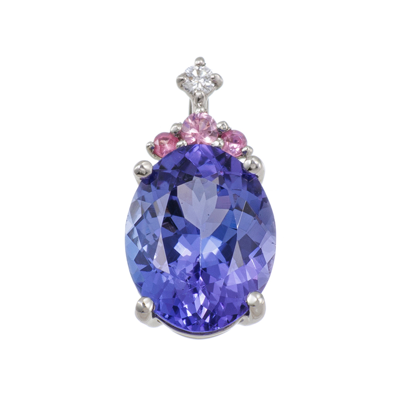 PT950 タンザナイト アヤナスピネル ダイヤ ペンダントトップ