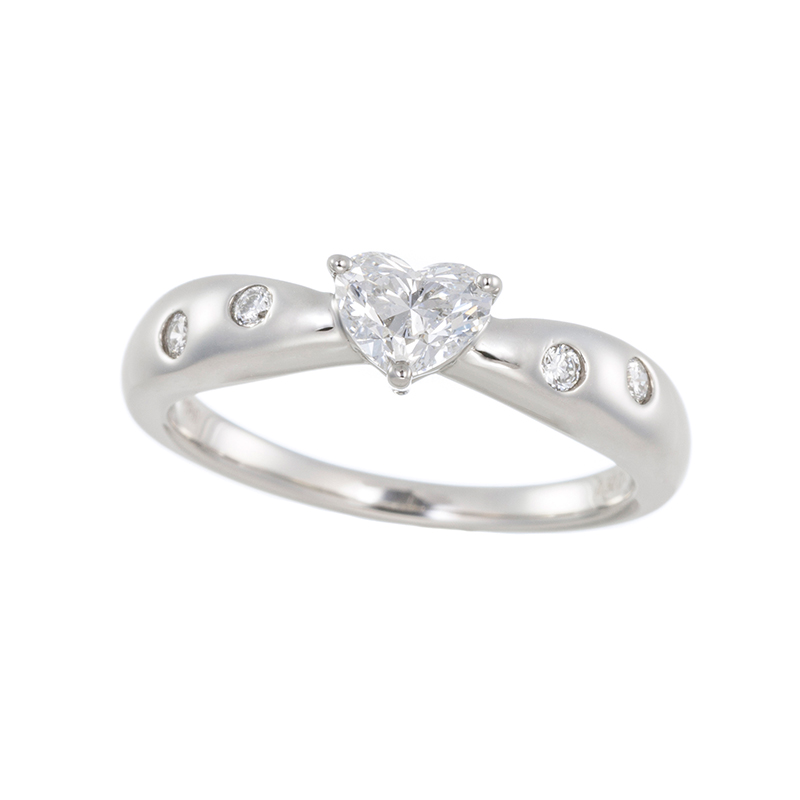 PT950Dカラーダイヤモンド&ダイヤドットリング D約0.50ct(D SI2)D約0.08ct