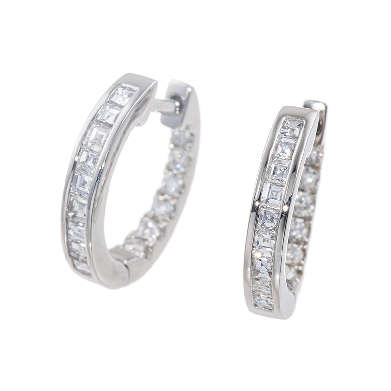 PT950 ダイヤモンド フープピアス D 約0.52ct 