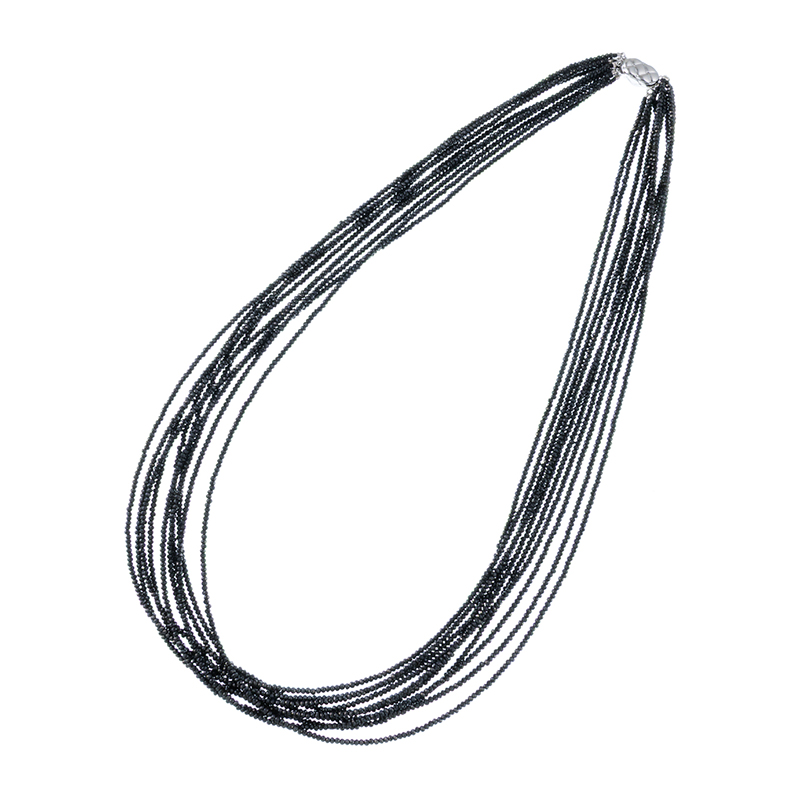 SV ブラックスピネル 10連 ネックレス SP 約245.00ct