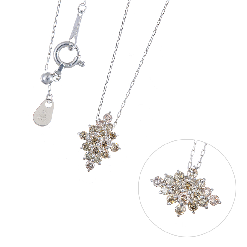 PT950/PT900 ブラウンダイヤモンド 2WAY ネックレス BRD 約0.30ct