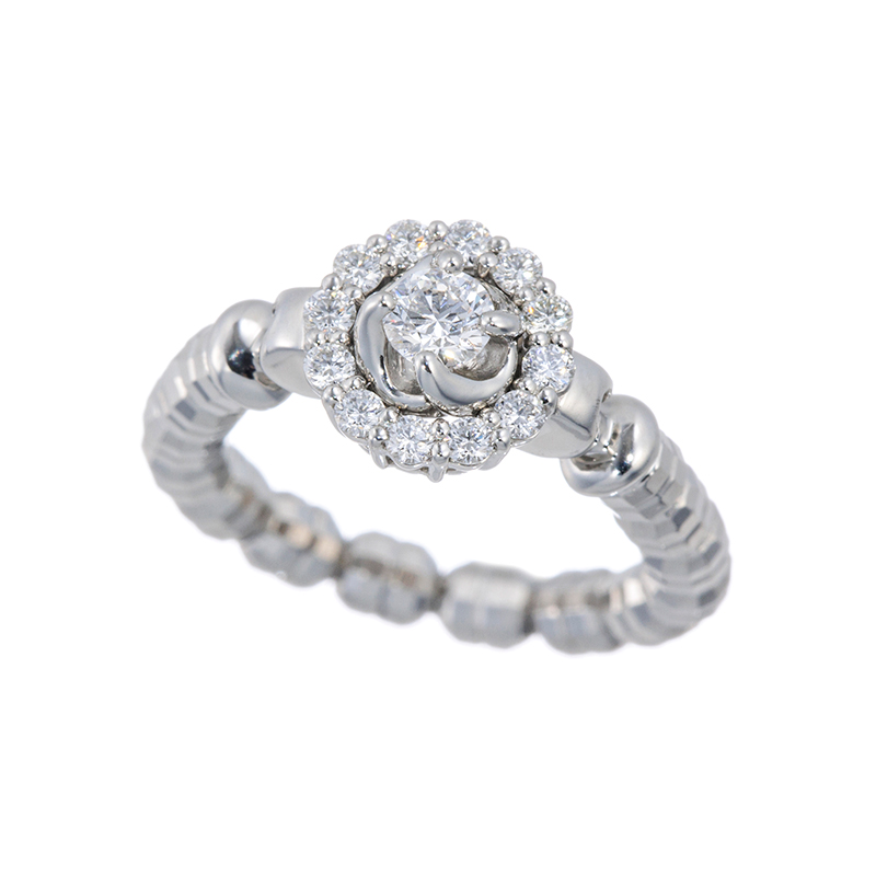 PT950ダイヤモンド(リリーダイヤカット)ストレッチリングD約0.26ct(LI)9～23号