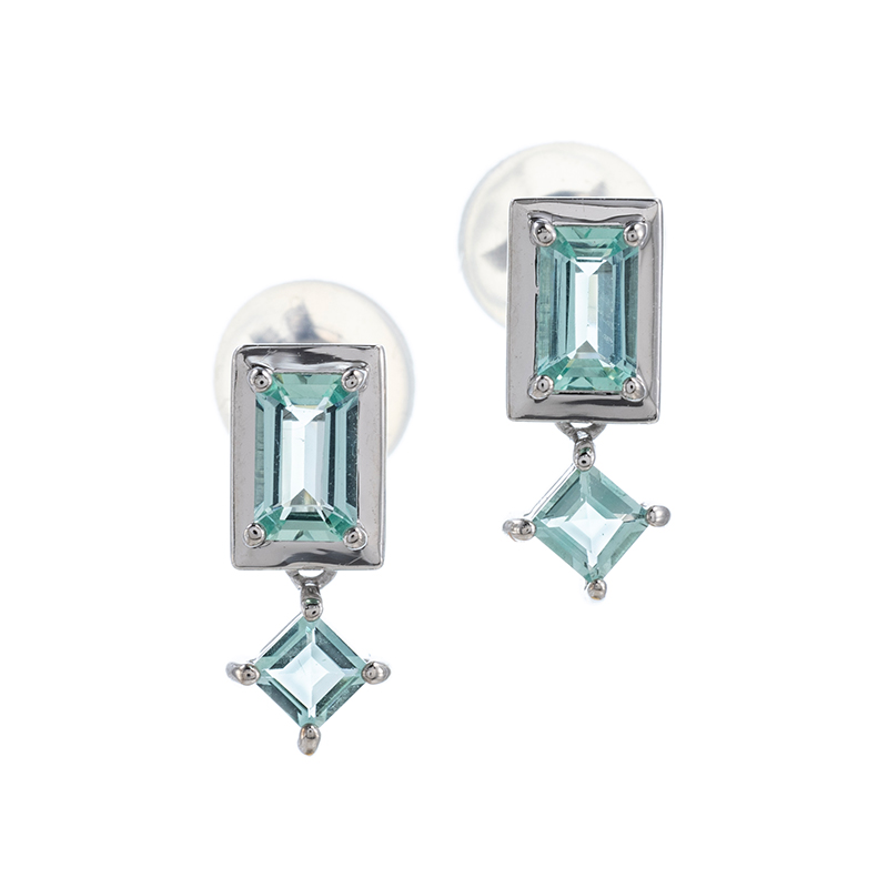 PT950 グリーンベリル ピアス BE 約0.50ct
