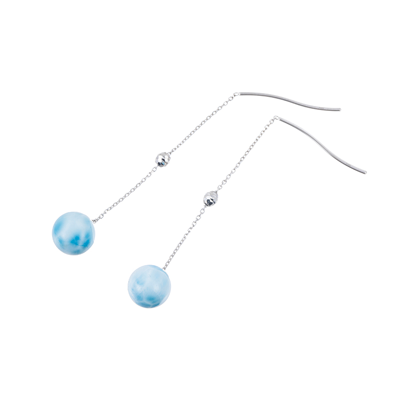 純プラチナ ラリマール ピアス LM 約8.60ct