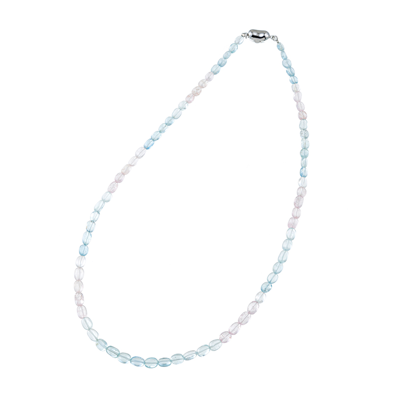 SV アクアマリン モルガナイト ネックレス AQ/MOR 約50.00ct