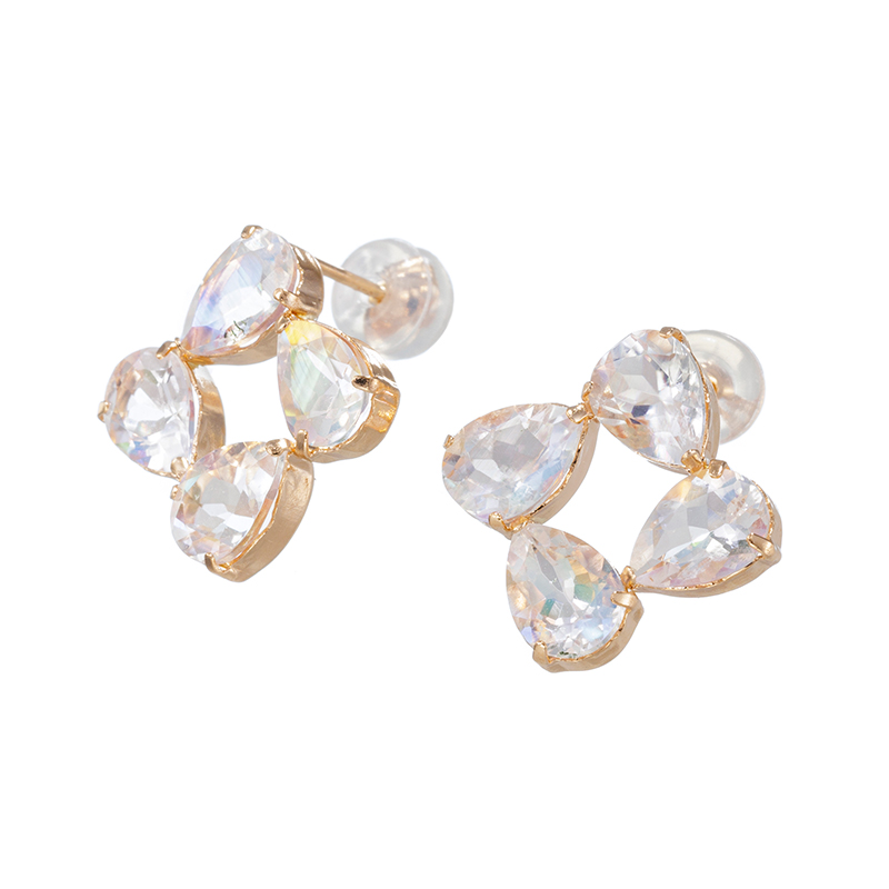 K18PG アンデシン/ラブラドライト ピアス AN/LAB 約4.00ct