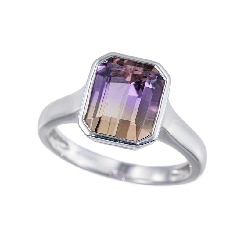 パラジウムシルバー950 アメトリン リング AME 約3.00ct 