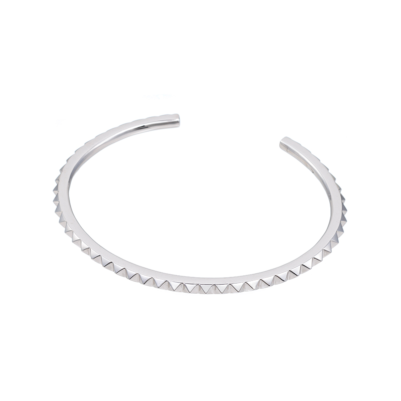 パラジウムシルバー950 スタッズ バングル Lサイズ