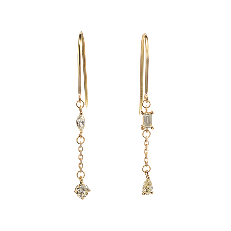 K18YG ダイヤモンド ピアス D 約0.16ct