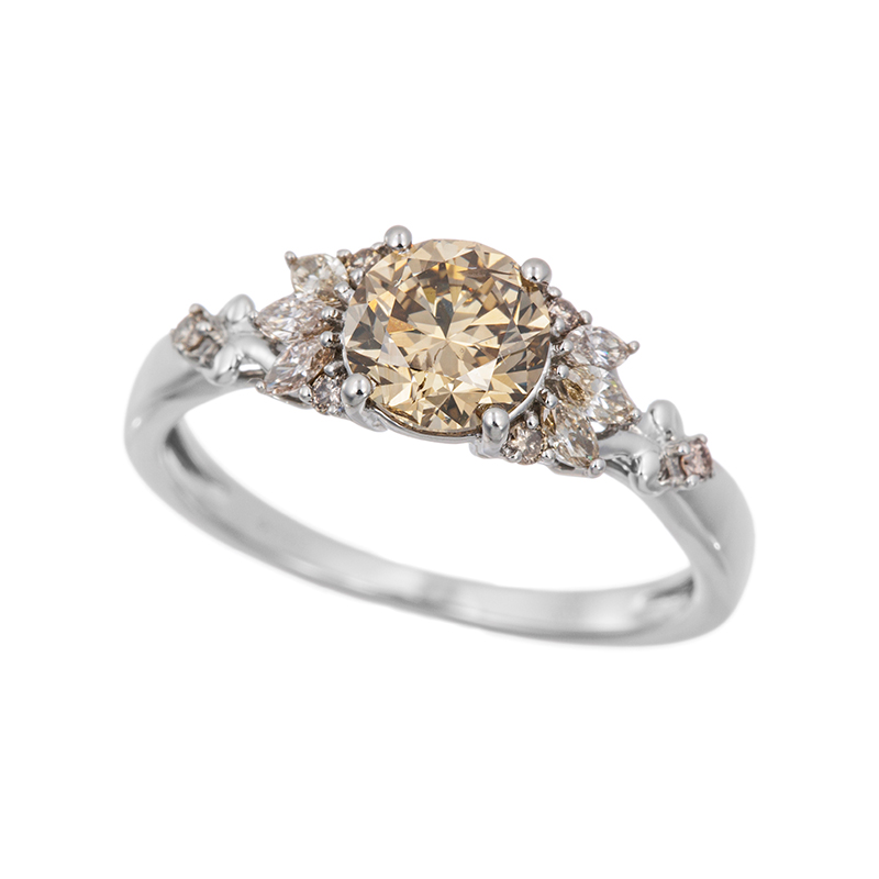 PT950 ブラウンダイヤモンド Ivy リング BRD 約1.00ct BRD 約0.20ct