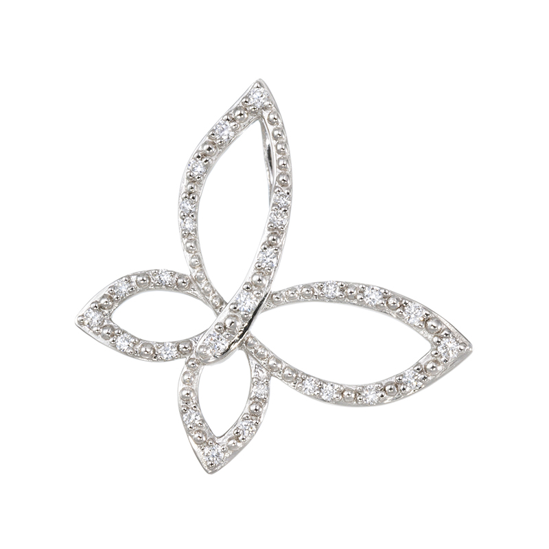 PT950 ダイヤモンド バタフライ ペンダントトップ D 約0.08ct 