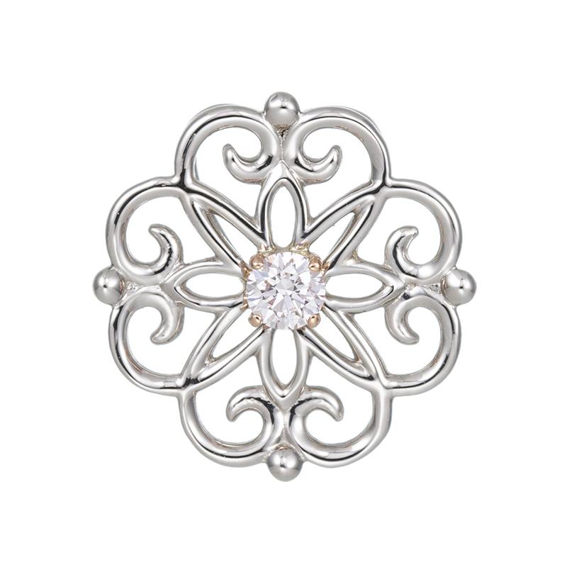 PT950/K18PG ピンクダイヤモンド ペンダントトップ PD 約0.04ct