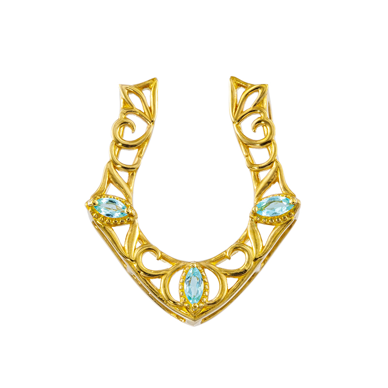 純金 ブラジル産パライバトルマリン ペンダントトップ PRT 約0.10ct 