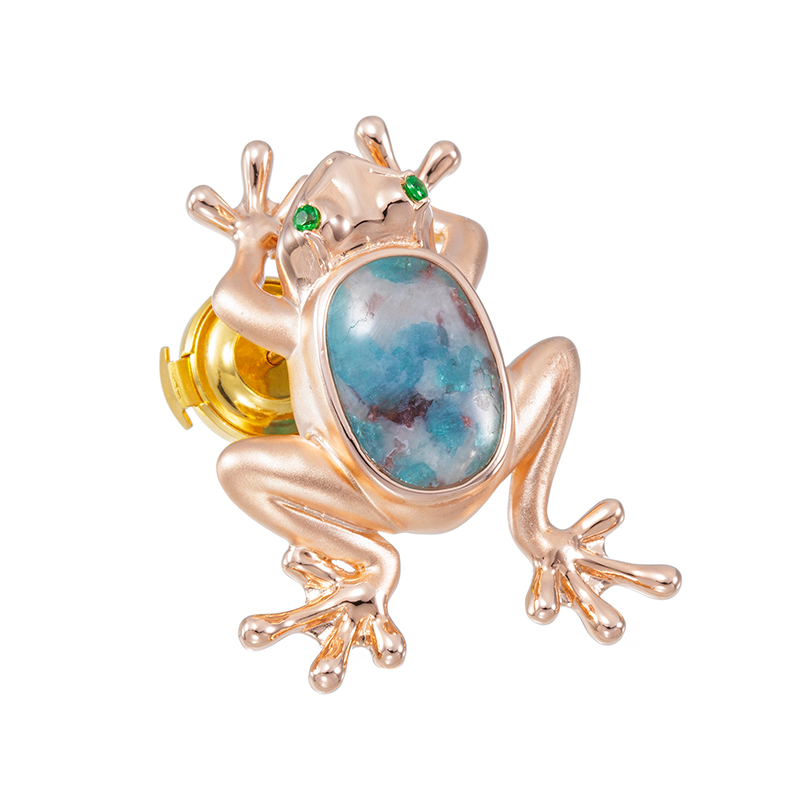 パラジウムシルバー950 ブラジル産パライバトルマリン(母岩付き) ツァボライト ピンブローチ