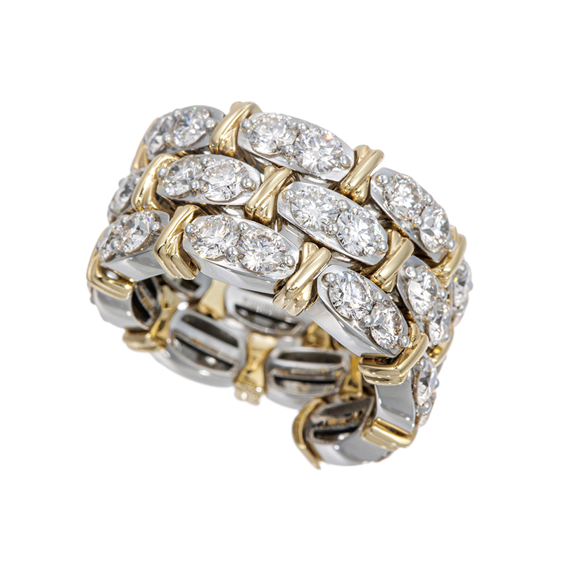 PT950/K18YGH&CエクセレントカットダイヤモンドフレックスリングD約3.00ct9～15号