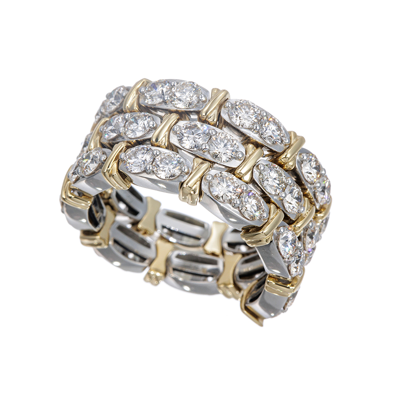 PT950K18YGH&CエクセレントカットダイヤモンドフレックスリングD約3.00ct15～20号