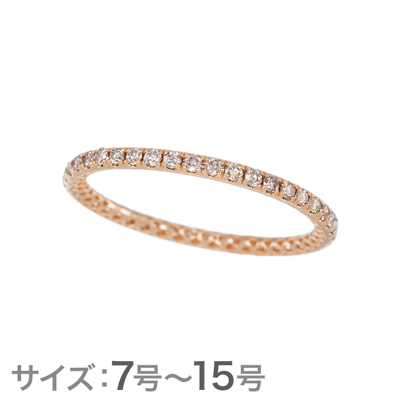 K18PG ブラウンダイヤモンド フルエタニティーリング BRD 約0.40ct #7-#15