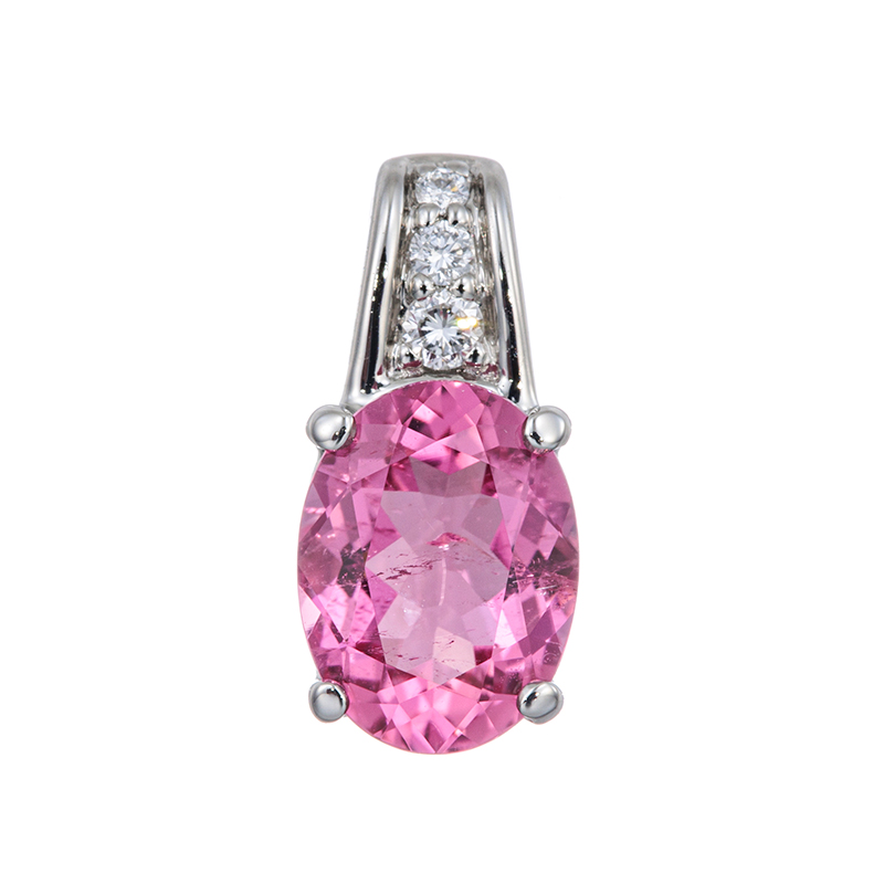 PT950 ピンクトルマリン ダイヤ ペンダントトップ T 約1.15ct D 約0.04ct