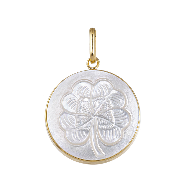 K18YG 白蝶貝カメオ ペンダントトップ カメオ 約18×18mm