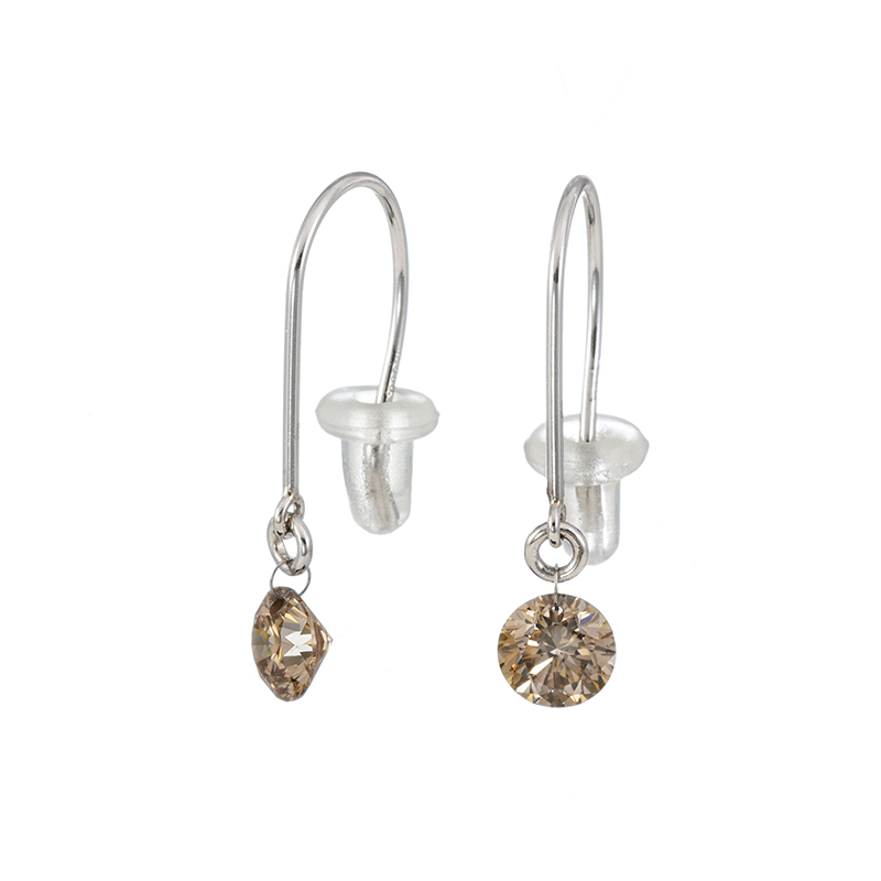 PT900 ブラウンダイヤモンド ピアス BRD 約0.80ct