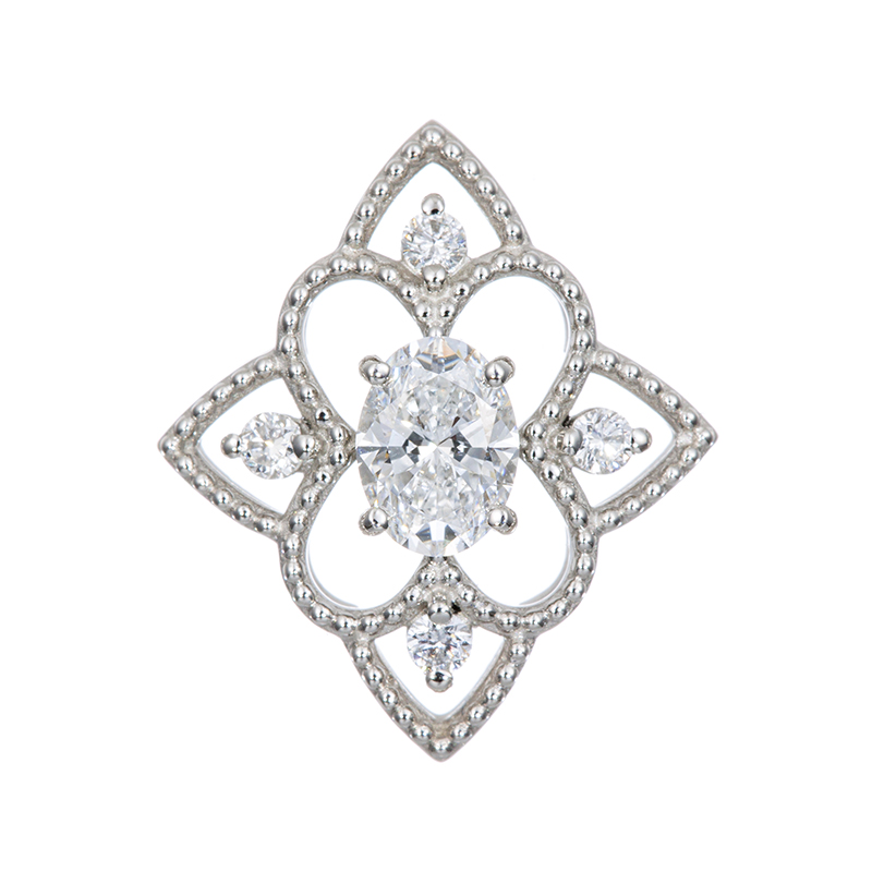 PT950Dカラーダイヤモンド&ダイヤミルグレインペンダントトップD約0.30ct(DSI1)