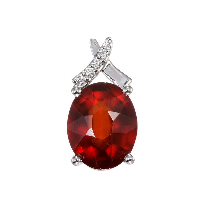 PT950 ヘソナイトガーネット ダイヤ ペンダントトップ GA 約2.50ct D 約0.02ct