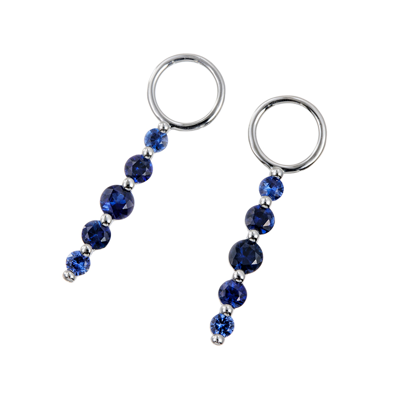 PT950 サファイア&ライトブルーサファイア チャーム SA 約0.45ct SA 約0.15ct