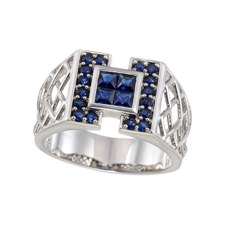 PT950 サファイア ミステリーセッティング リング SA 約0.65ct 