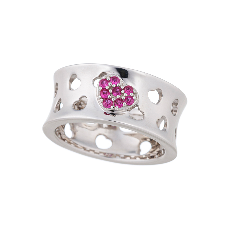 パラジウムシルバー950 ルビー リング RB 約0.10ct 